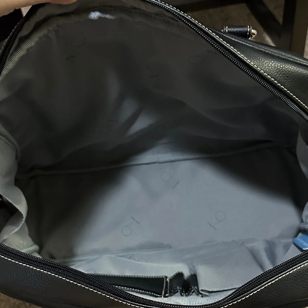 Nine West Black Faux Leather Duffel Bag